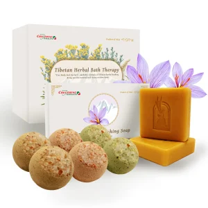 Himalaya Bath Bomb and Saffron Soap Set